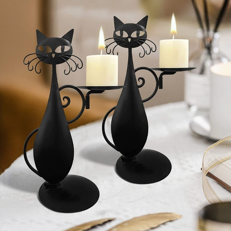 Castiçal Gato Preto - CS1009 - Casa Cherie