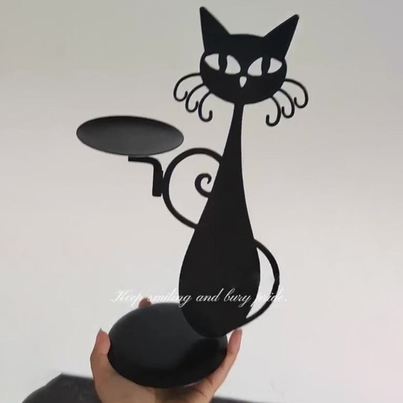 Castiçal Gato Preto - CS1009 - Casa Cherie